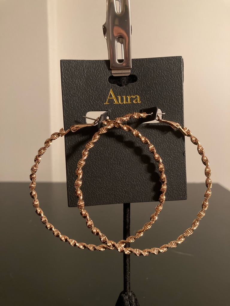 Aura Twisted Hoop Earrings In Rose Gold